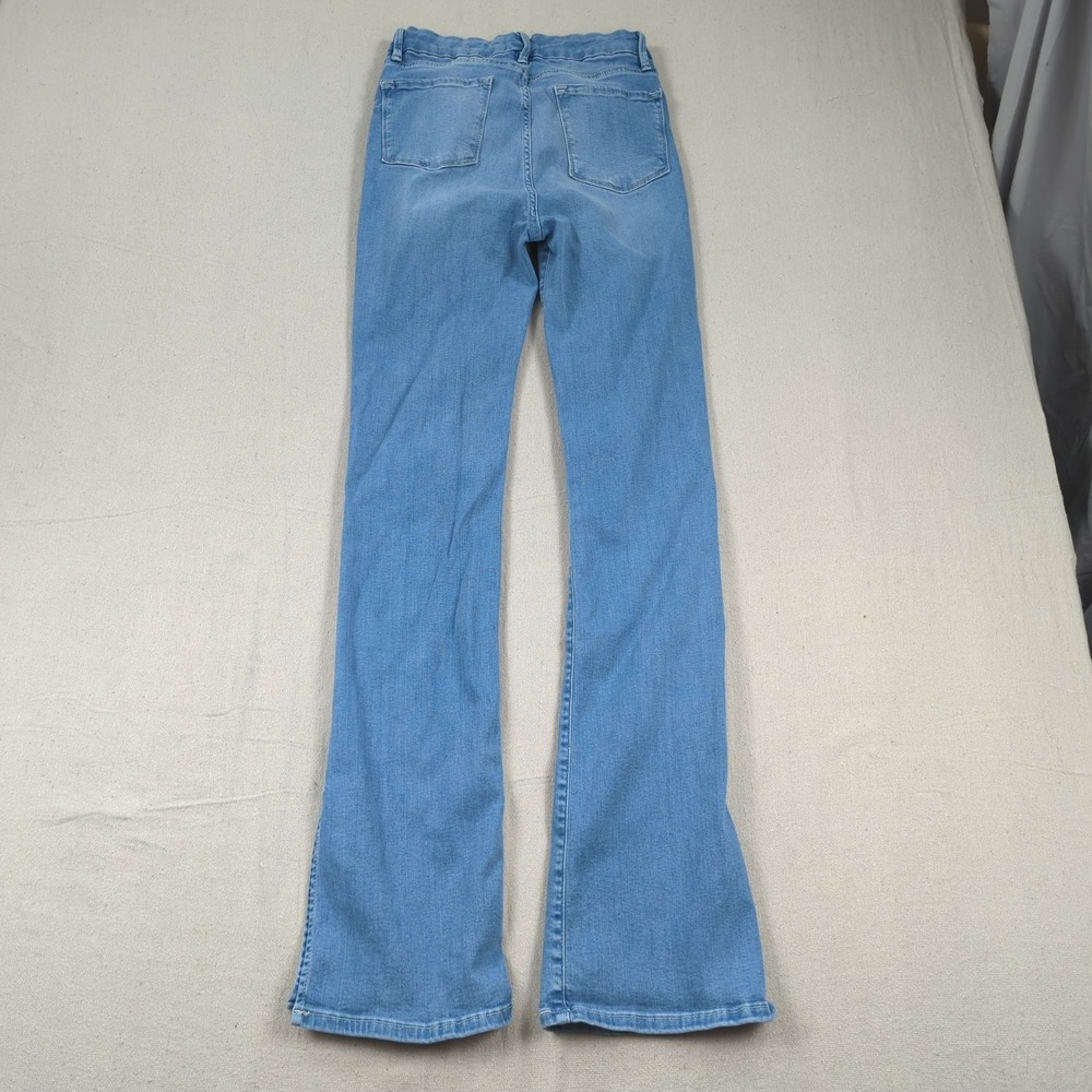 Frame Jeans Womens 28 Blue Le Super High Mini Boot Cut Stretch Split Cuff - Picture 13 of 16